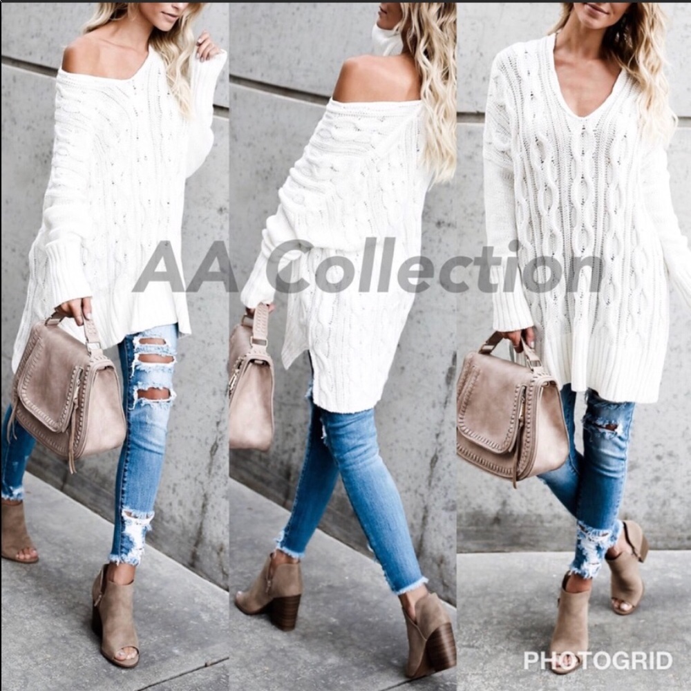 Oversized loose fit sweater long sleeves slouchy - Picture 3 of 7